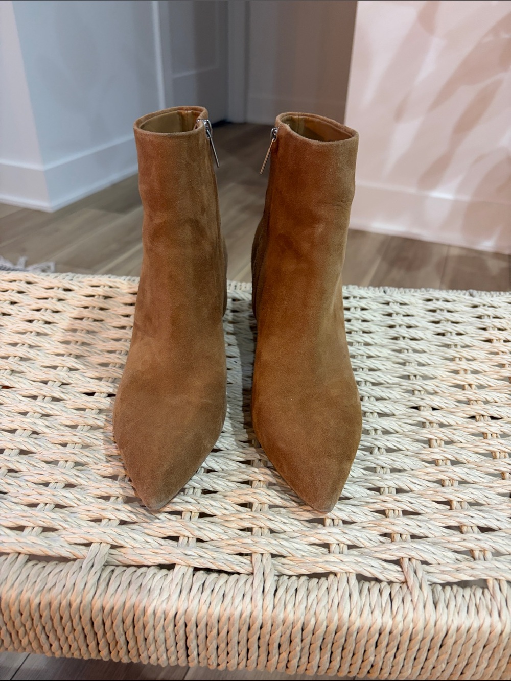 Marc Fisher Suede Ankle Booties in Cognac